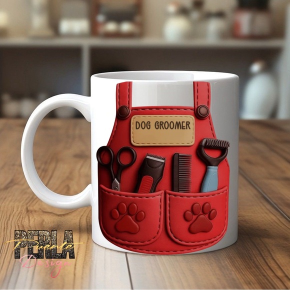 Dog Groomer Mug with Pink Apron Design - Picture 3 of 9